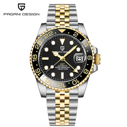 PAGANI Design PD-1662 GMT Automatic Men’s Watch Sapphire Stainless Steel 100M Waterproof