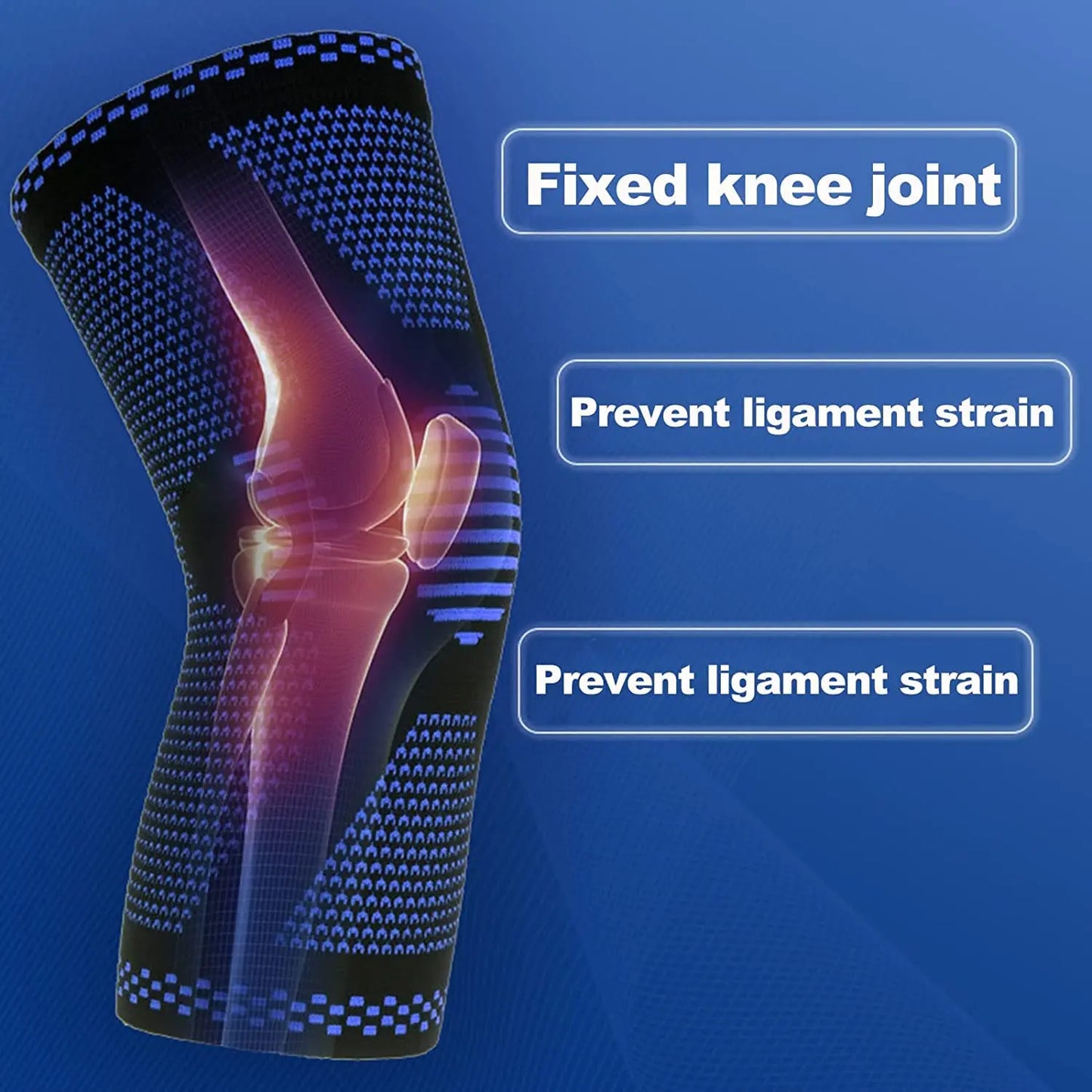 Sports Knee Brace Compression Sleeve with Patella Gel Pad & Side Stabilizers