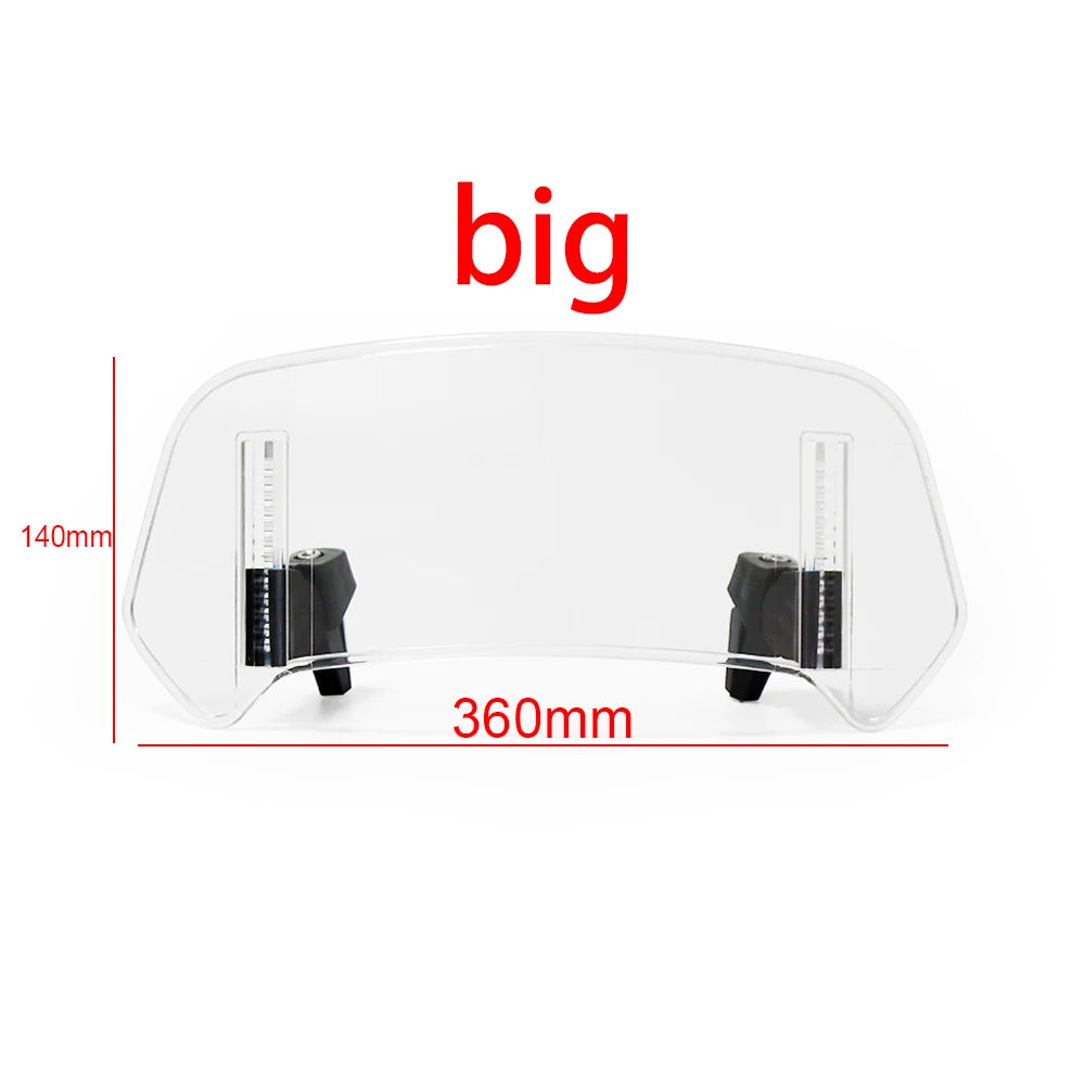 Adjustable Windshield Extension Spoiler Clamp On Motorcycle Windscreen Deflector