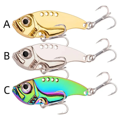 3Pcs 3D Metal Cicada Vib Fishing Lures 3g 7g 10g 15g 20g Vibrations Spoon Lure Hard Bait Bass Isca Crankbait Wobbler Spinner