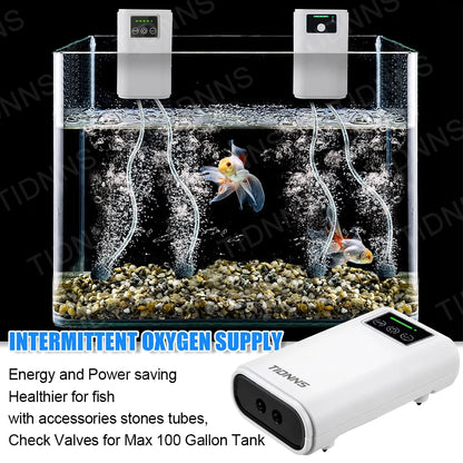 Oxygen Pump USB Rechargeable Portable Air Pump for Fish Tank Aquarium 6000mAh