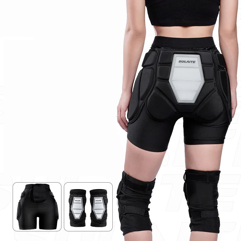 Knee Pads Protective Padded Shorts with 2x for Cycling Snowboarding