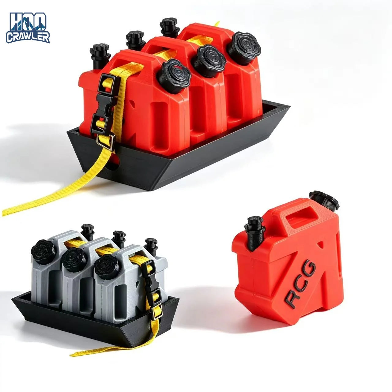 HooCrawler 1/10 RC Mini Fuel Tank Set Decoration Simulation Fuel Tank  for 1/10 RC Crawler TRX4 SCX10 H10 Capra