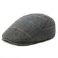 Men's Herringbone Newsboy Hat Wool Blend Flat Cap Gatsby Style