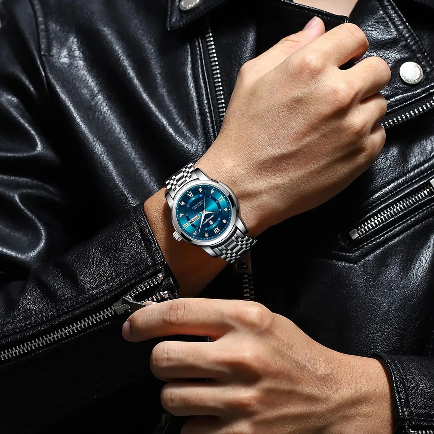 Poedagar Luxury Men's Watch Waterproof Quartz Luminous Date Stainless Steel