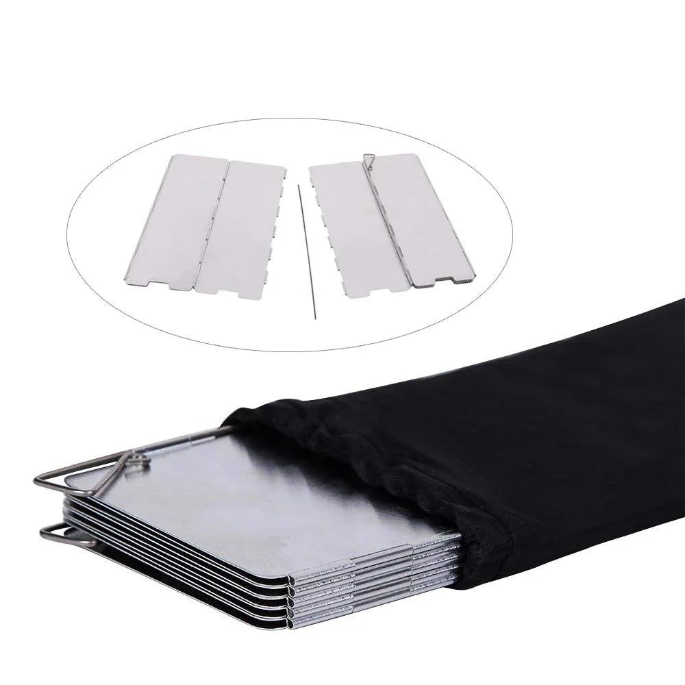 Wind Shield Foldable 8/9/10 Plates Gas Stove Outdoor Camping Cooking Screen