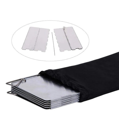 Wind Shield Foldable 8/9/10 Plates Gas Stove Outdoor Camping Cooking Screen