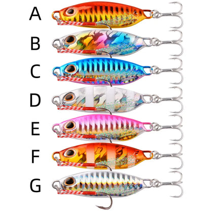 5pcs Slow Cast Metal Jig Fishing Lure Jigging Spoon 10G-50G with Hook Drag Cast Jigging Set Fishing Lure Artificial Bait Tackle