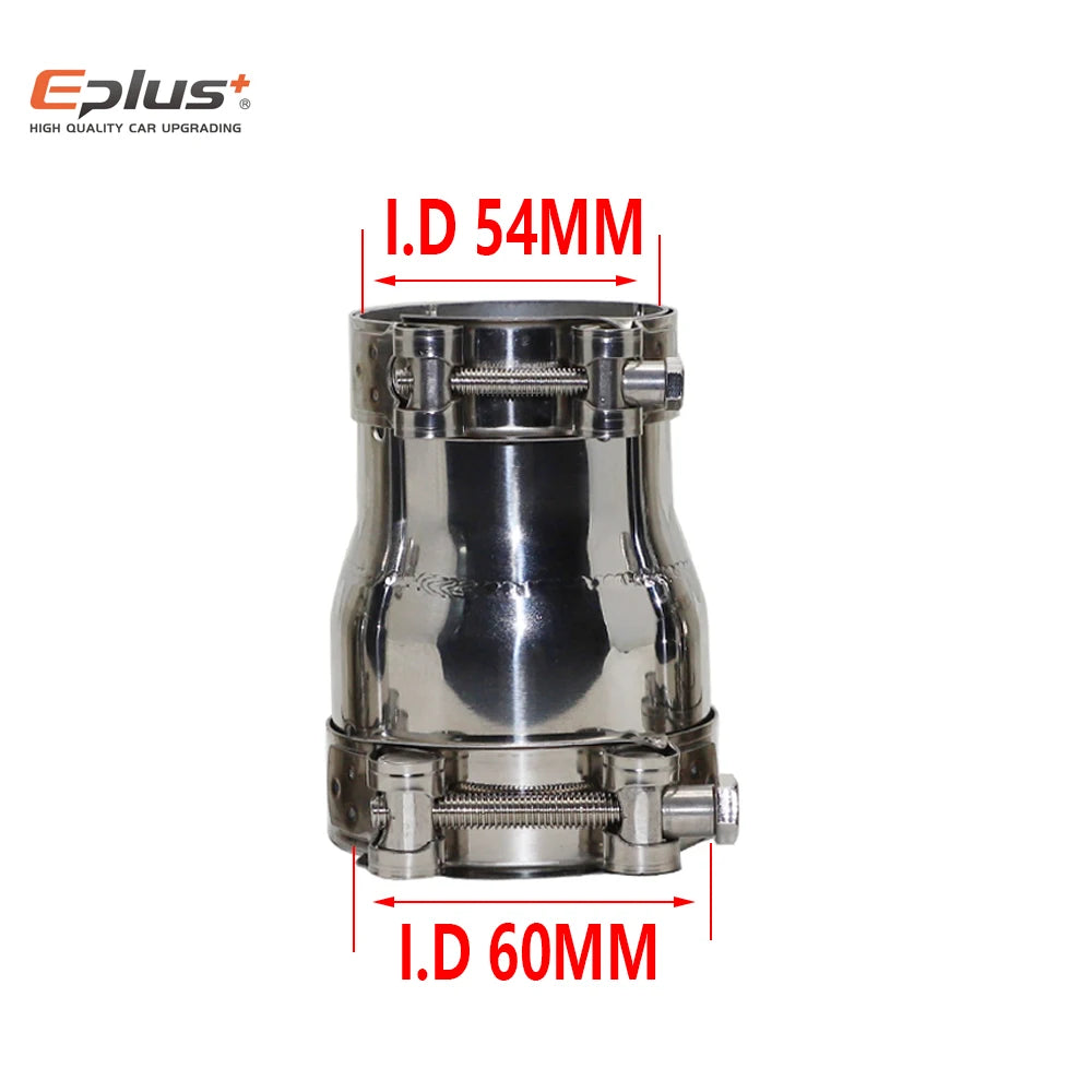 Stainless Steel Reducer Adapter | 39mm–54mm Exhaust Muffler for Car/Motorcycle