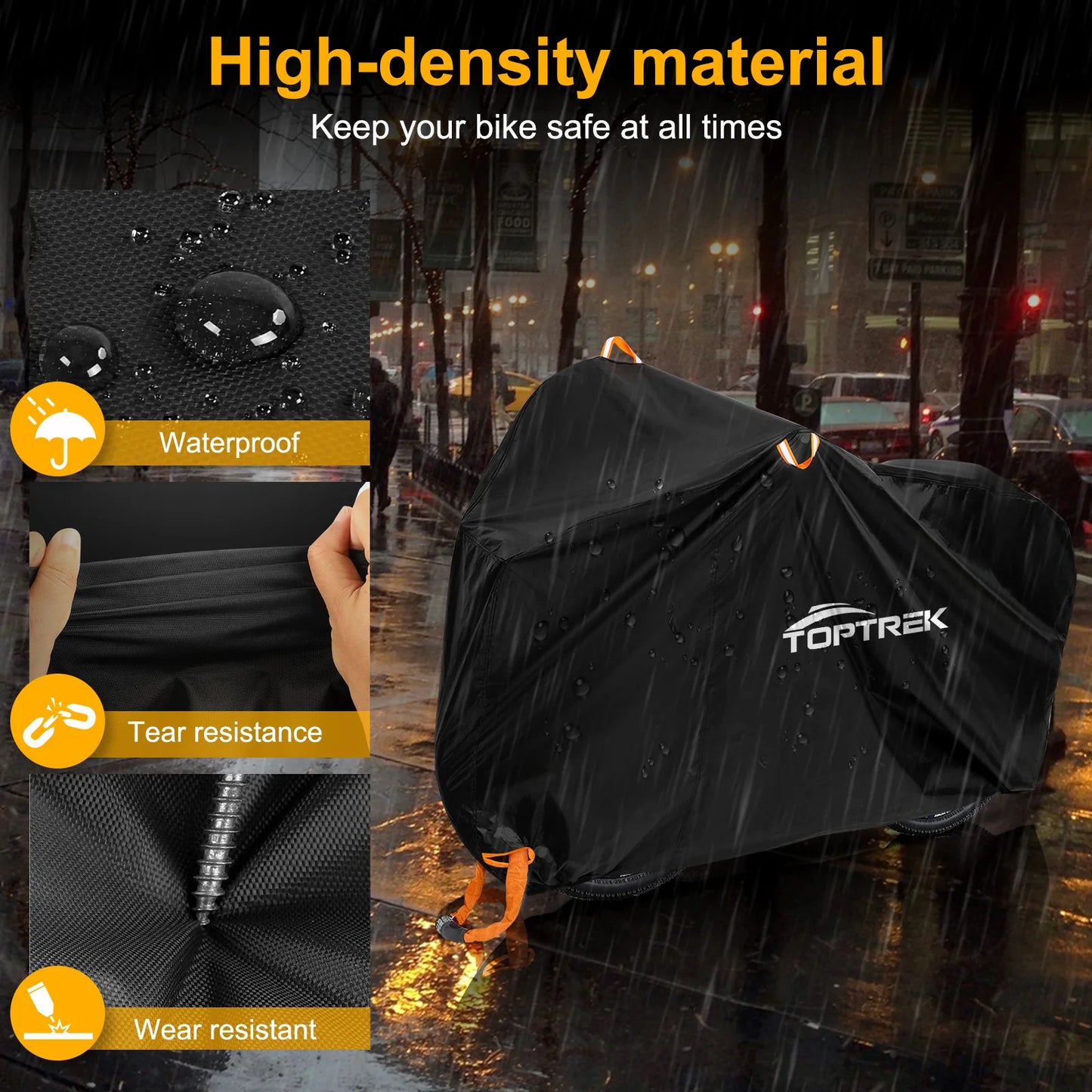 Toptrek Waterproof Bike Cover Outdoor Anti-UV Rain Snow MTB Protector