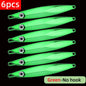 6pcs Long Casting Metal Jig, Sea Fishing Lure, Electroplated Hard Bait, Fishing Accessories Jigging Lure For Saltwater 10g-80g