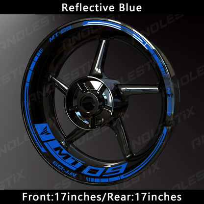 Reflective Motorcycle Wheel Sticker Hub Decal Rim Stripe Tape for YAMAHA MT-09
