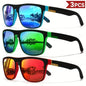 3PCS Polarized Square Sunglasses Men Women Fashion Outdoor Sport Travel