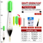 Luminous Fishing Float Set w/ CR425 Battery Hooks Tube Buoy Rest Tackle
