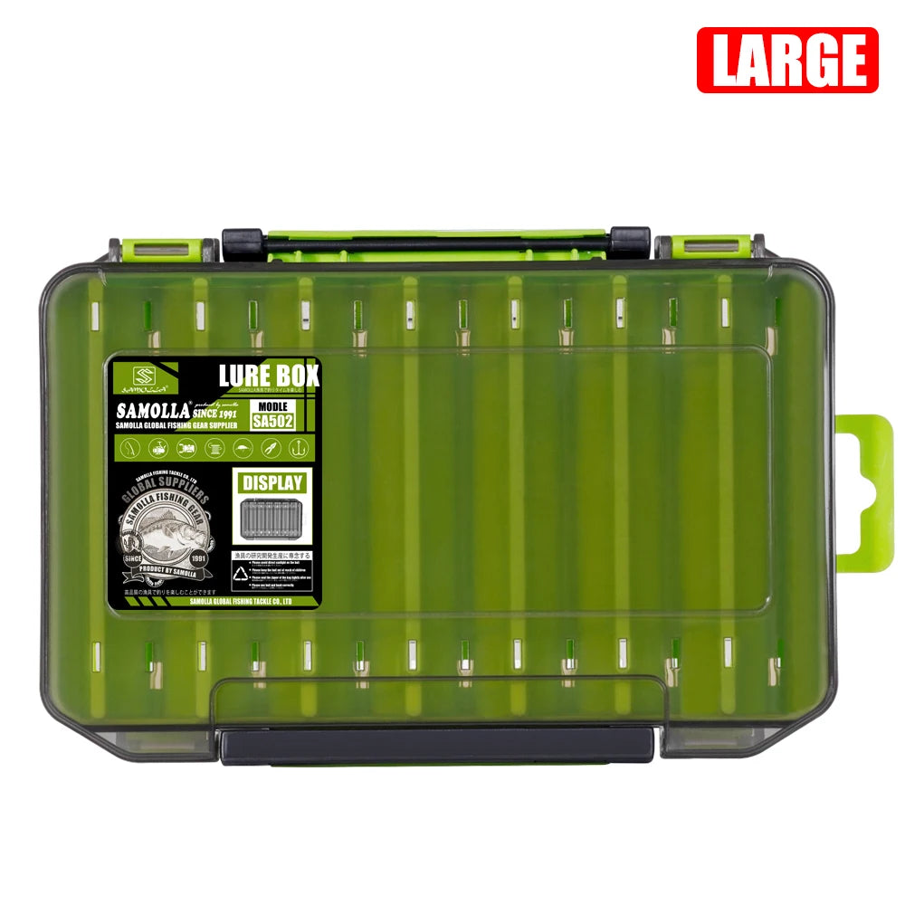 Samolla Tackle Box Double-Sided Compact Fishing Storage for Lures & Baits