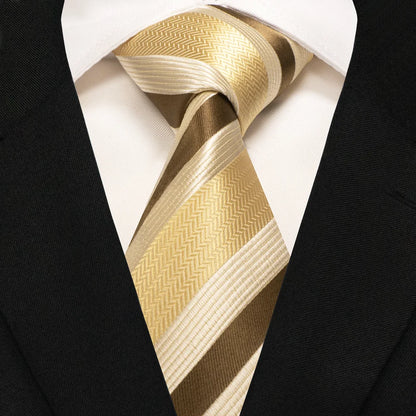 Mens Striped Neck Tie Red Formal Ties for Wedding Party Occasions