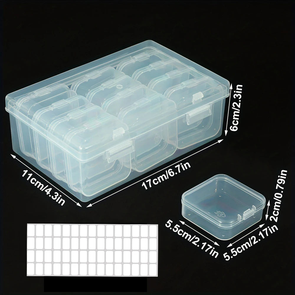 Storage Box for DIY Diamond Painting Nail Art Rhinestone Organizer 10 Grids