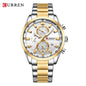 CURREN Casual Sporty Brand Stainless Steel Band Wristwatches for Men  Chronograph Quartz Watches with Date New 8445-EXPROTAS