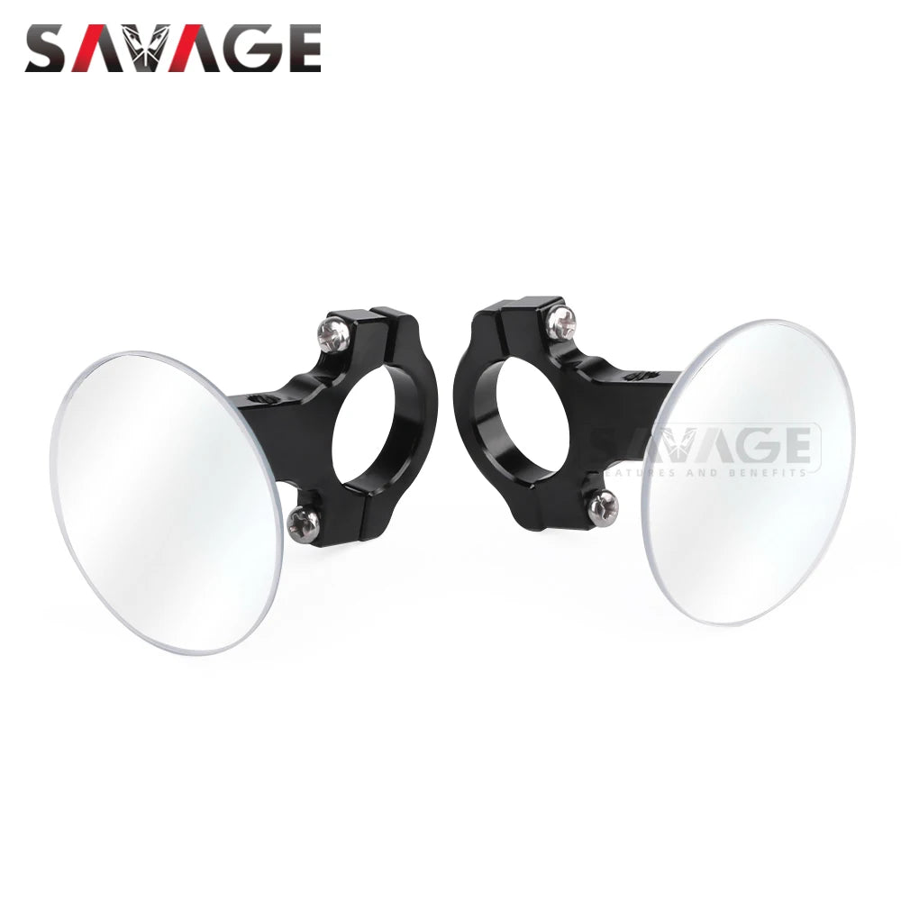 Universal Convex Rearview Mirror Rimless 360° Wide Vision Handlebar Mount