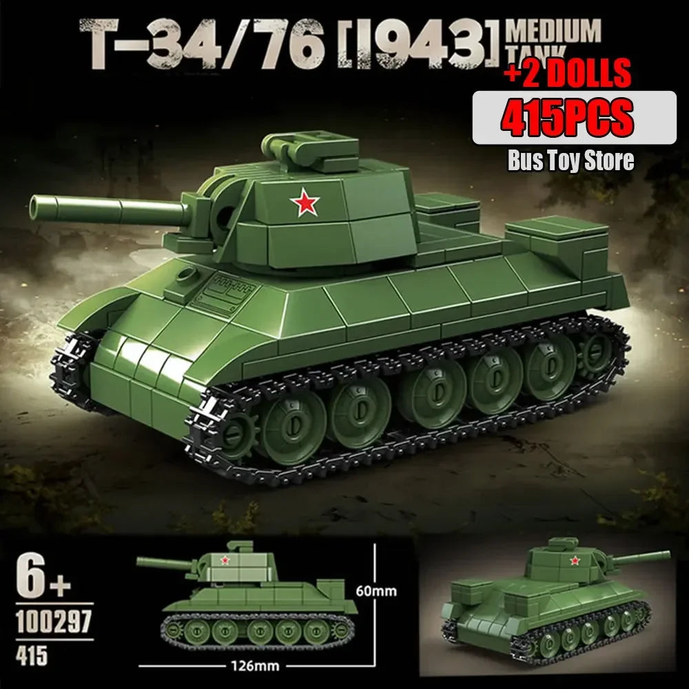 WW2 German Leopard G Medium Tank Building Blocks Military Brick Model Set Gift