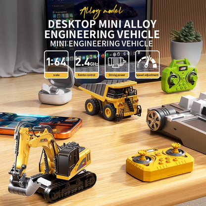Bluetooth Remote Control Car 1:64 Mini Crane Forklift Alloy Toy