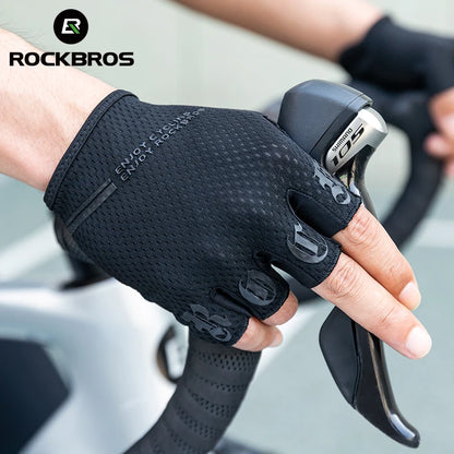 ROCKBROS Cycling Gloves Half-Finger Shockproof Breathable High-Elastic Summer Bike Gloves