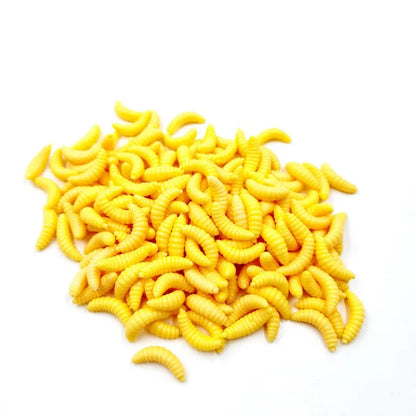 100Pcs Grub Soft Fishing Lures Silicone Worm Bait 2cm 0.3g Artificial