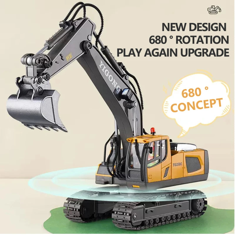 RC Excavator Dumper Car 2.4G Remote Control Engineering Vehicle Crawler Truck Bulldozer Toys for Boys Kids Christmas Gifts-EXPROTAS