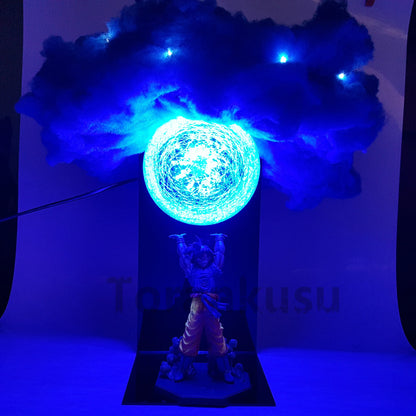 Anime Figures Manga Dragon Ball Z Son Goku Led Broly Super Saiyan DIY Set Toys Action Figure Vegeta Blue Cloud PVC Model Lampara-EXPROTAS