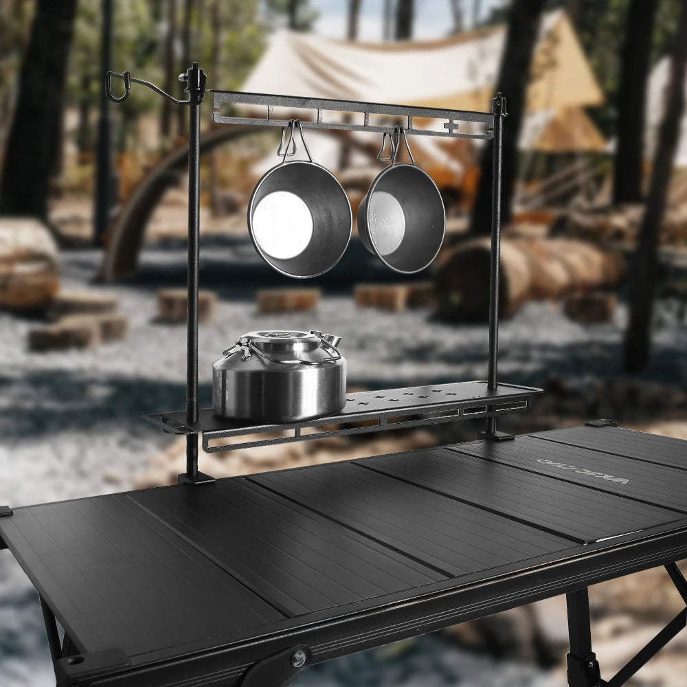 Lightweight Camping Storage Shelf Aluminum Rack Table Lantern Stand