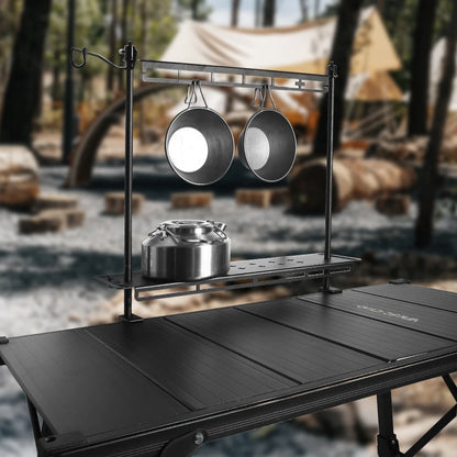 Lightweight Camping Storage Shelf Aluminum Rack Table Lantern Stand