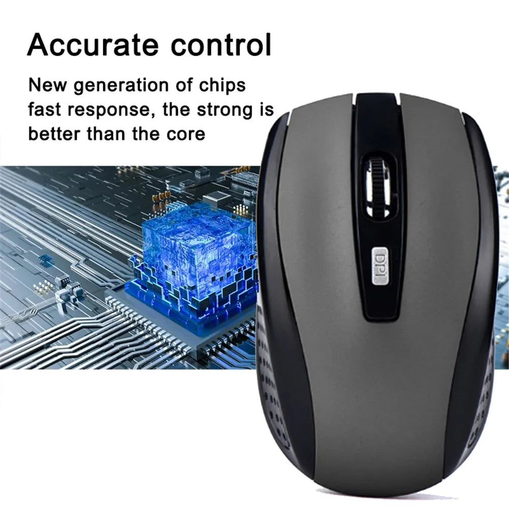 Optical Wireless Mouse Slim 2.4G Gaming Mini Mice for Laptop PC DPI1600