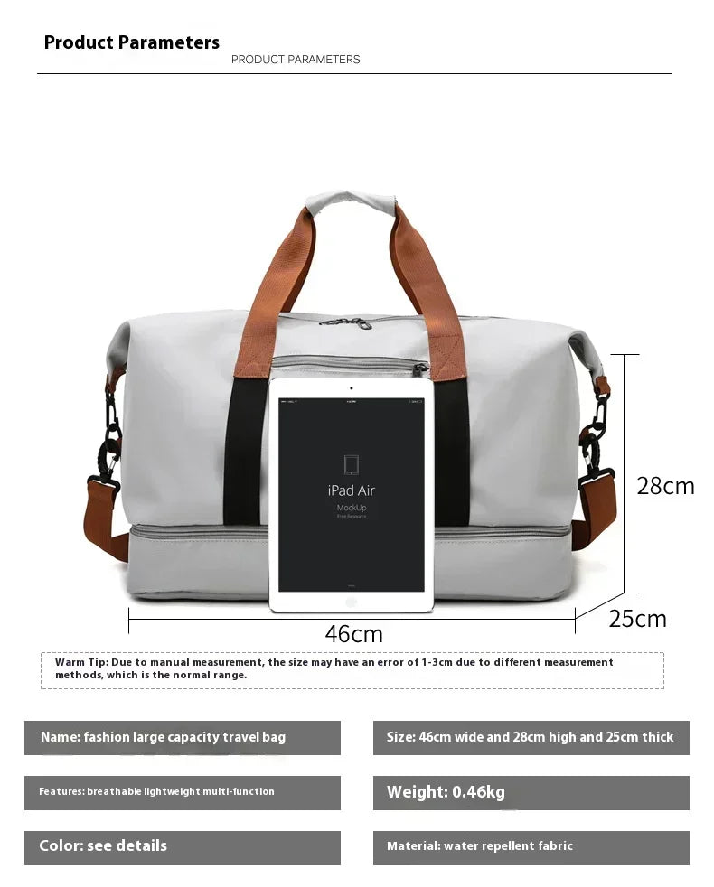 Large Travel Gym Bag Portable Fitness Shoulder Crossbody Duffle Luggage