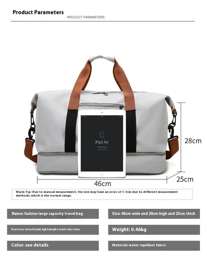 Large Travel Gym Bag Portable Fitness Shoulder Crossbody Duffle Luggage