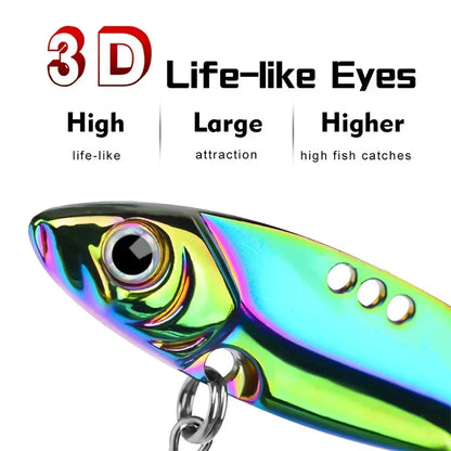 5Pcs Metal Vib Blade Fishing Lures Sinking Spinner Baits for Pike Bass Perch