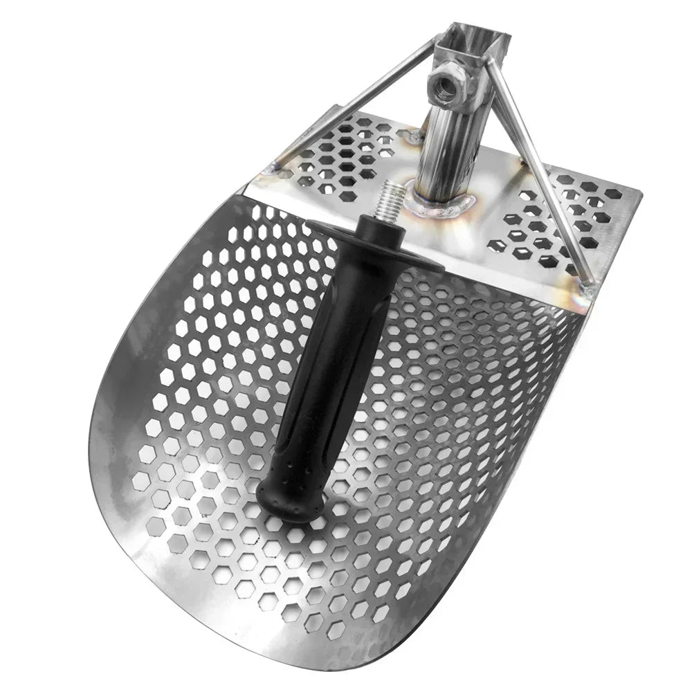 Beach Treasure Hunting Sand Scoop for Metal Detecting Stainless Steel with Hexahedron 7Mm Holes Fast Sifting Metal Detector-EXPROTAS