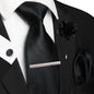 Men's Plaid Tie Clip Set with Pocket Square Cufflinks Wedding Accessories
