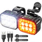 LED Bicycle Light Set Q6 Rechargeable Front Rear MTB Safety Lamps