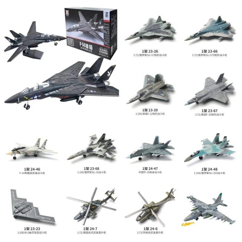 Military Building Blocks Fighter Aircraft A-10 F14 Model Toy for Boys