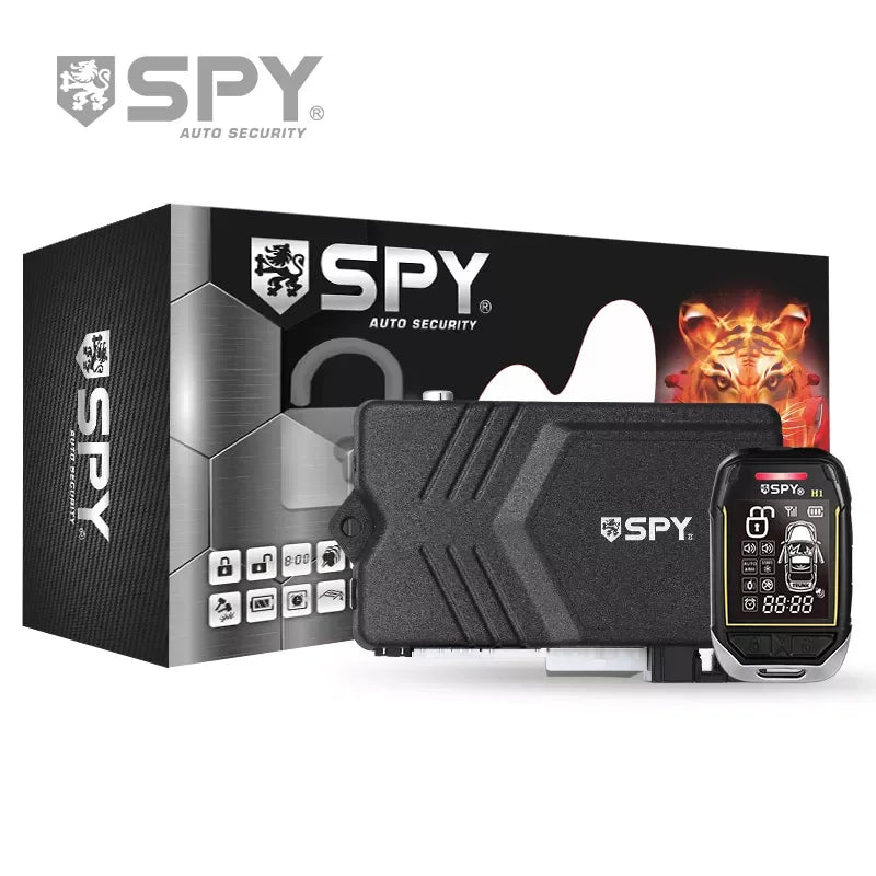 SPY Two Way Car Alarm System Full Set Immobilization Remote Starter Keyless Entry Automotive Smart Start Stop Button Lock Kit-EXPROTAS