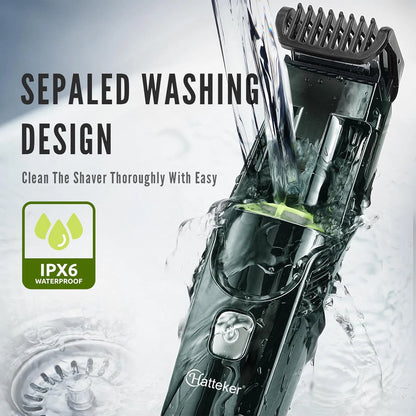 Cordless Beard Trimmer Rechargeable Electric Shaver for Men IPX6 Washable