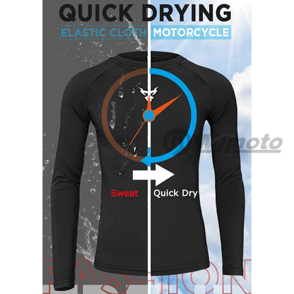 Quick Dry Motorcycle Base Layer Set MOTOCENTRIC Mens Tops Pants Long Johns
