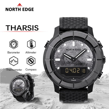 North Edge Digital Watch 50M Waterproof Altimeter Compass for Men