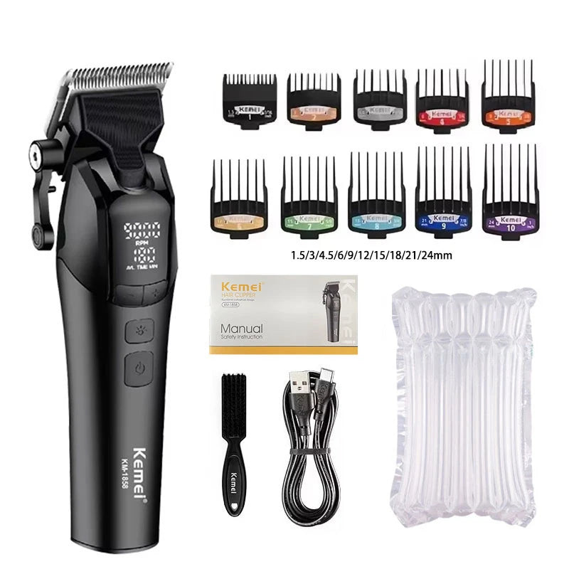 Electric Hair Clipper 10W Cordless Professional Barber Trimmer Kemei