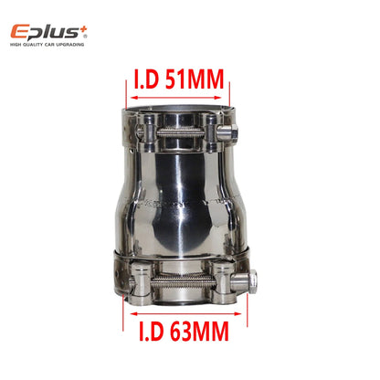 Stainless Steel Reducer Adapter | 39mm–54mm Exhaust Muffler for Car/Motorcycle