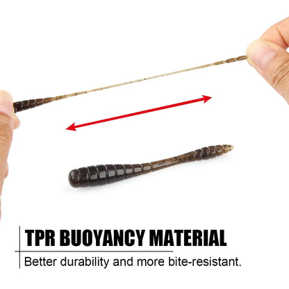 Ajing Soft Fishing Lure TPR Glow Worm Rockfish Bass Bait 20Pcs Set