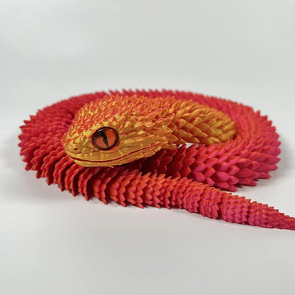 60cm 3D Printed Viper Decoration Glowing Movable Joint Animal Model Toy