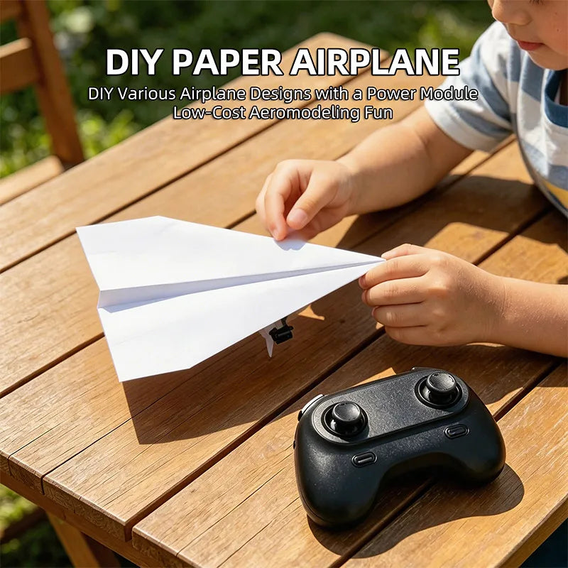 RC Paper Airplane Electric Remote Control Toy with Gyro Stabilizer for Kids