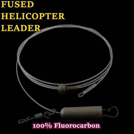 Carp Fishing Fused Leader 100% Fluorocarbon Helicopter Rig for Leads