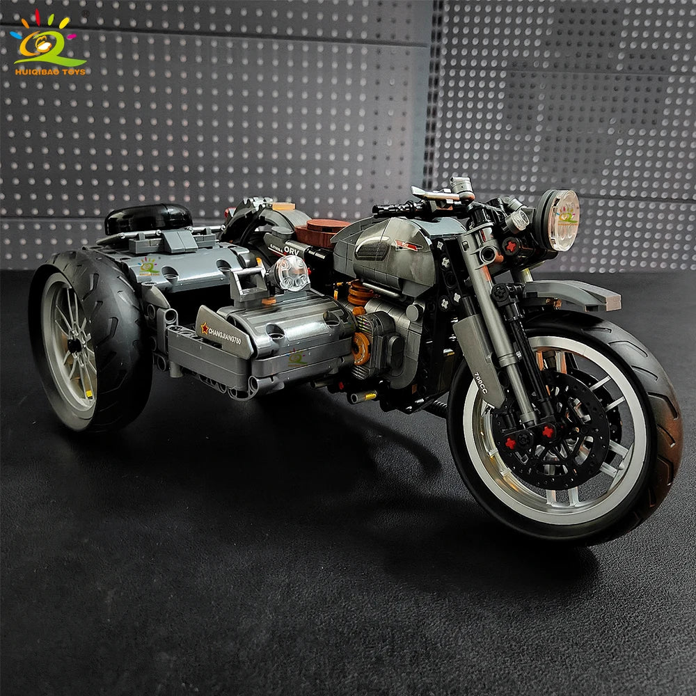 808PCS Motorbike Building Model Blocks Racer MOC Toy for Kids and Adults